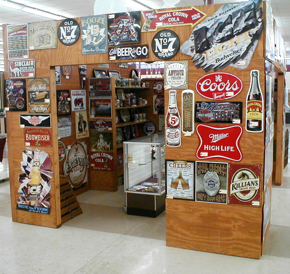 Steinville Home of neon beer sign parts, bud beer steins, lots of signs and breweriana.