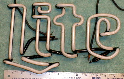 Miller neon beer sign tubes & parts.