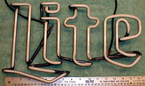 Miller neon beer sign tubes & parts.